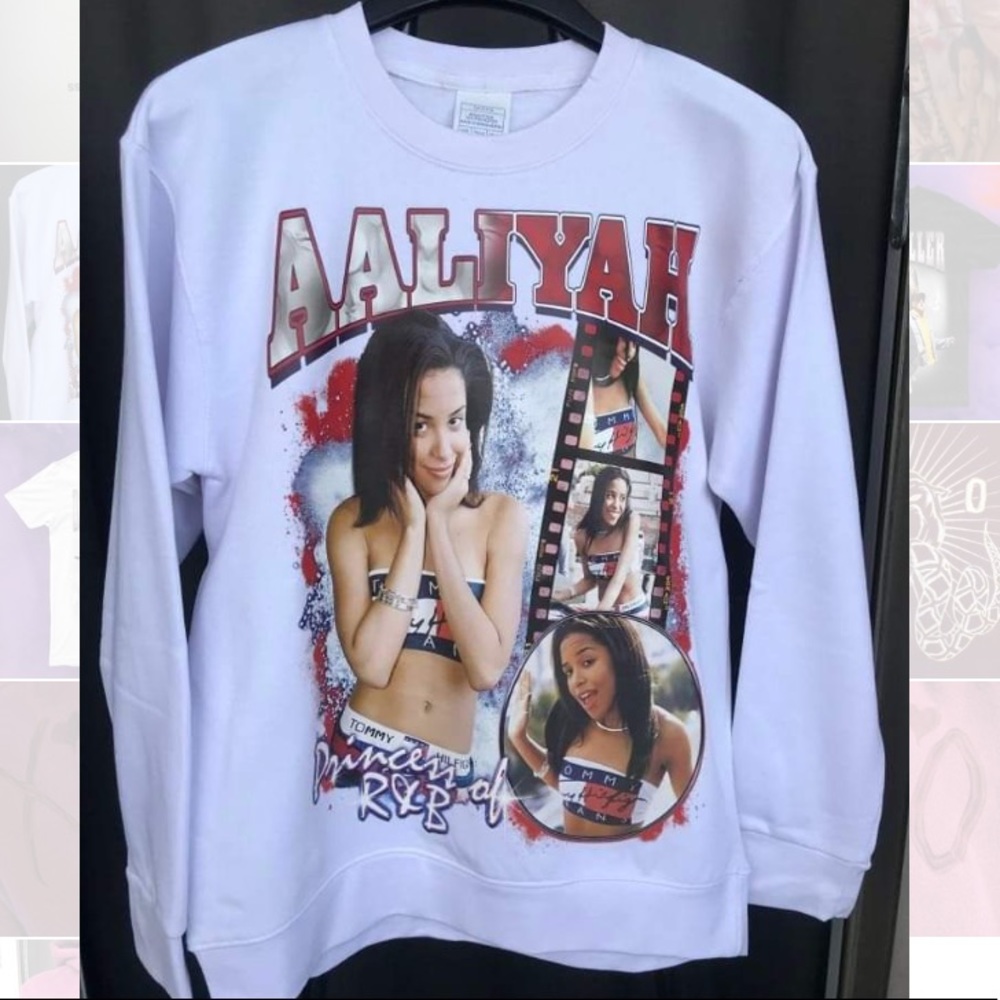 Aaliyah crewneck sweatshirt white